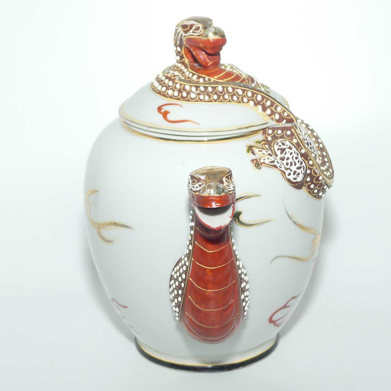 Japanese Moriage Dragonware 3 piece tea set