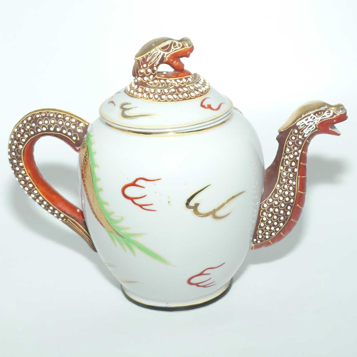 Japanese Moriage Dragonware 3 piece tea set