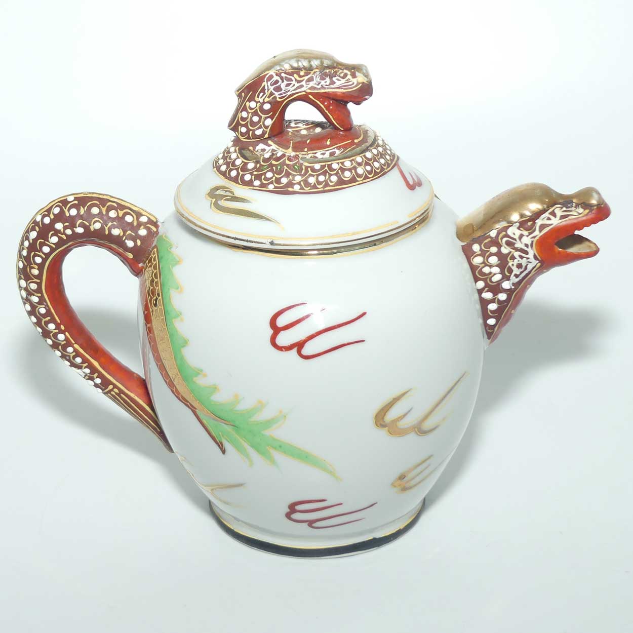 Japanese Moriage Dragonware 3 piece tea set