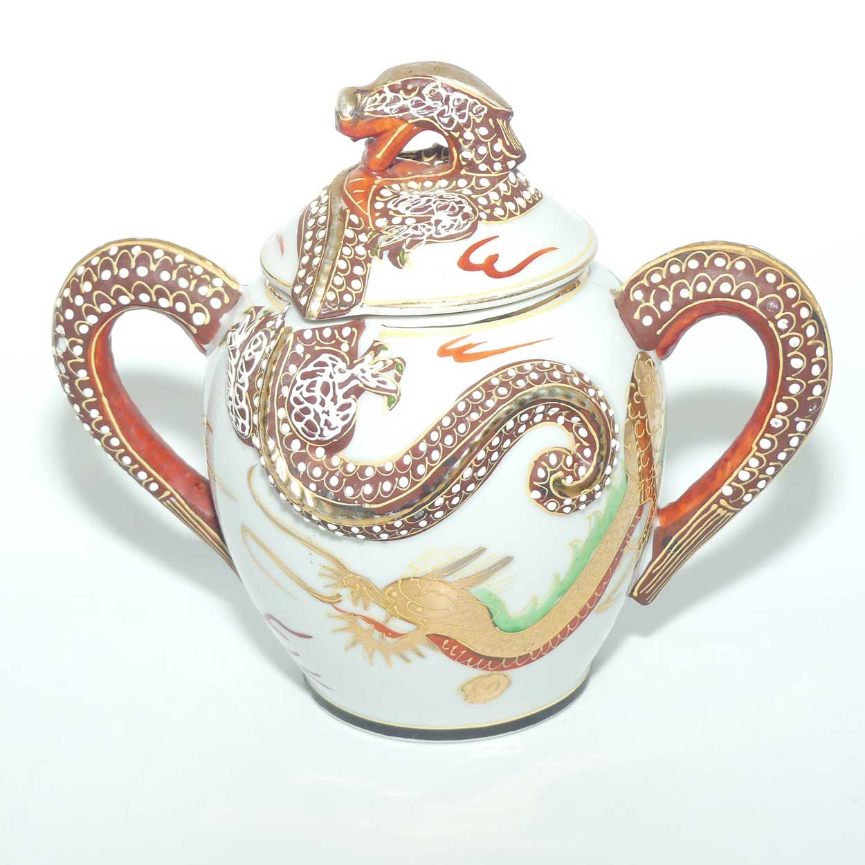 Japanese Moriage Dragonware 3 piece tea set