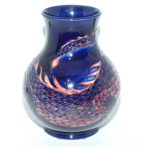 Moorcroft Dragon bulbous vase (Blue)