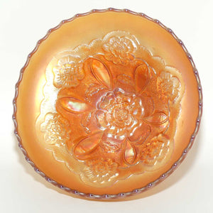 Dugan Marigold Carnival Glass Double Stem Rose pattern bowl #3