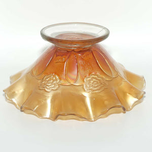 Dugan Marigold Carnival Glass Double Stem Rose pattern bowl #2