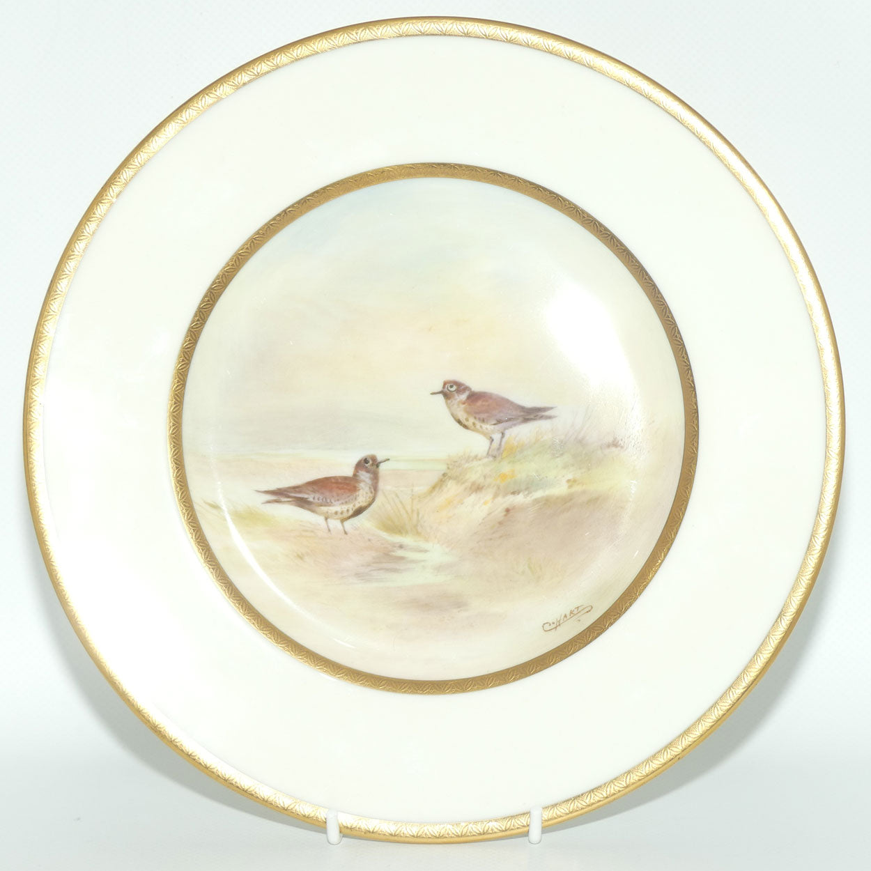 Royal Doulton Handpainted and Gilt plate Dunlin by Charles Hart