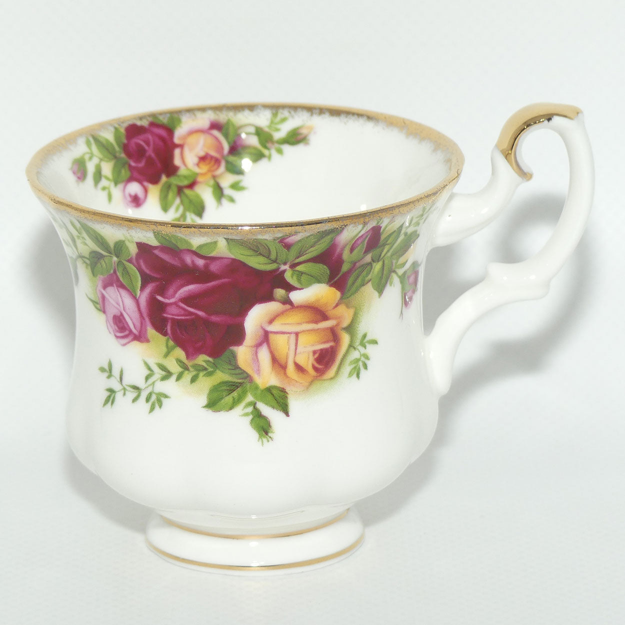Royal Albert Bone China England Old Country Roses coffee duo | © 1962 Royal Albert Ltd backstamp