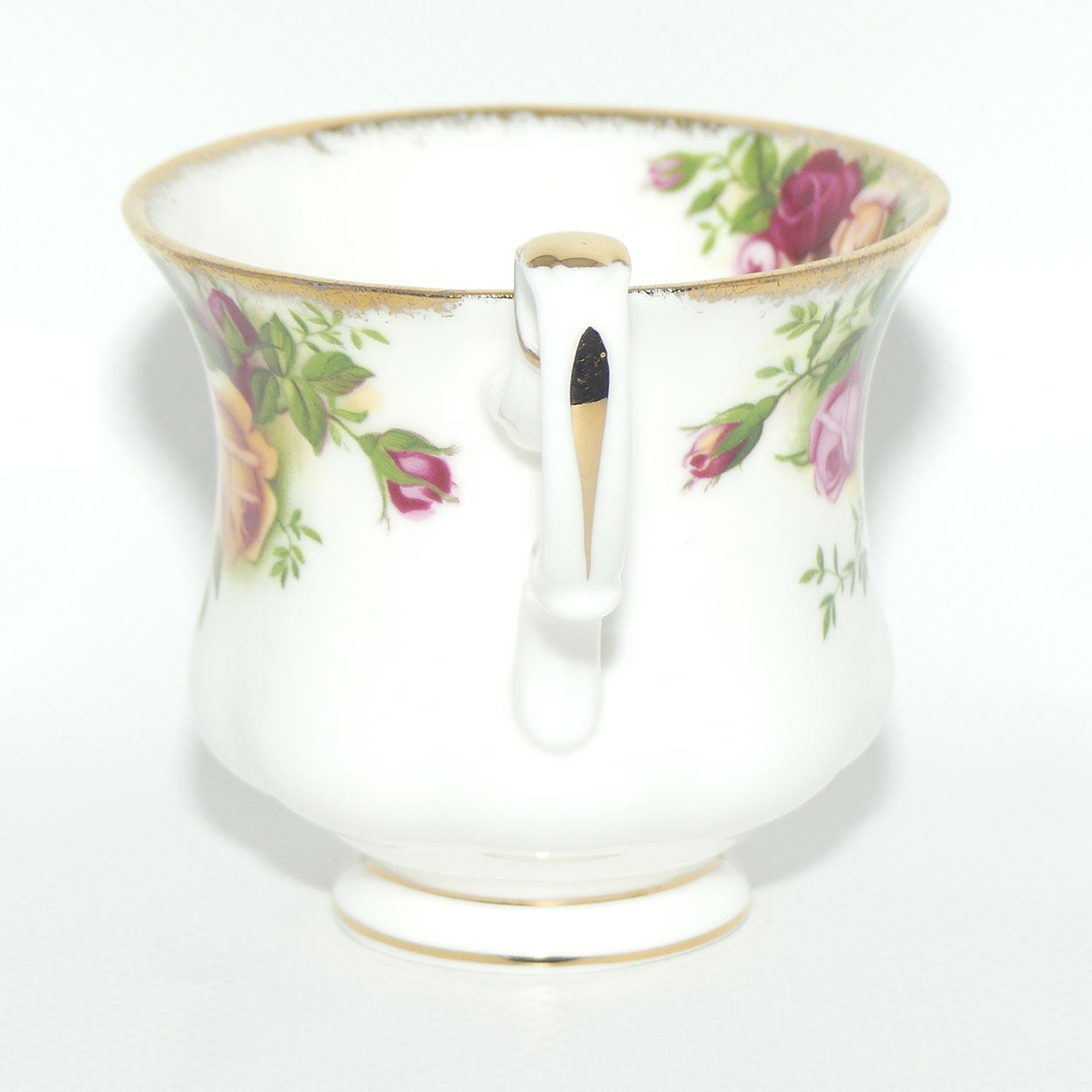 Royal Albert Bone China England Old Country Roses coffee duo | © 1962 Royal Albert Ltd backstamp