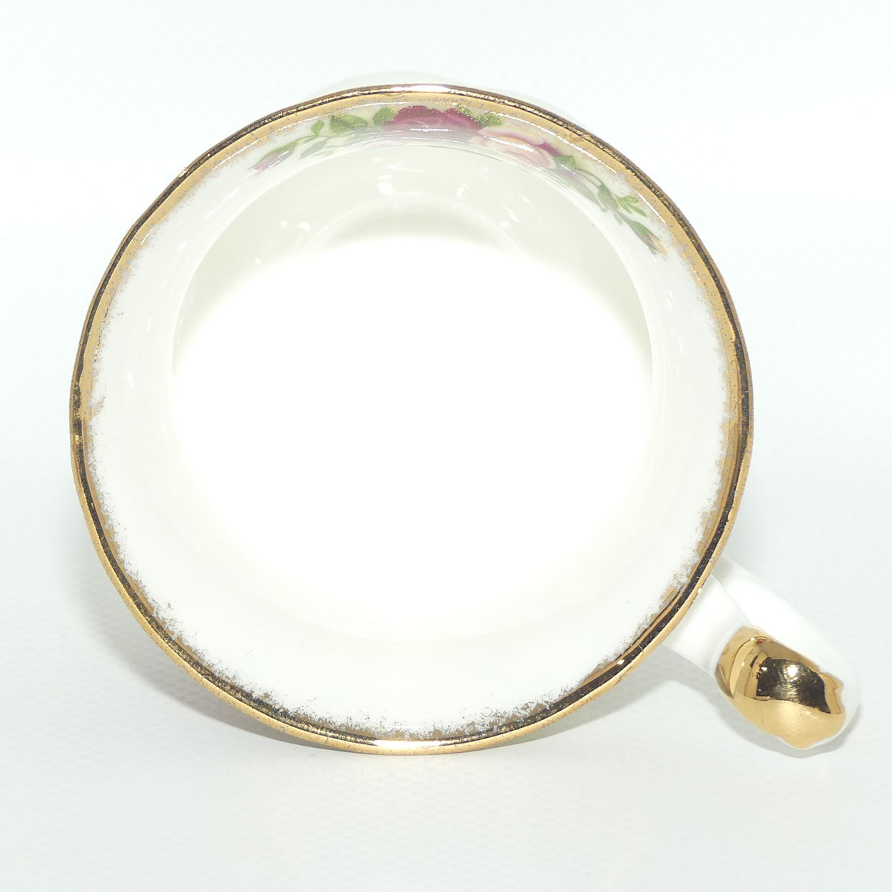 Royal Albert Bone China England Old Country Roses coffee duo | © 1962 Royal Albert Ltd backstamp