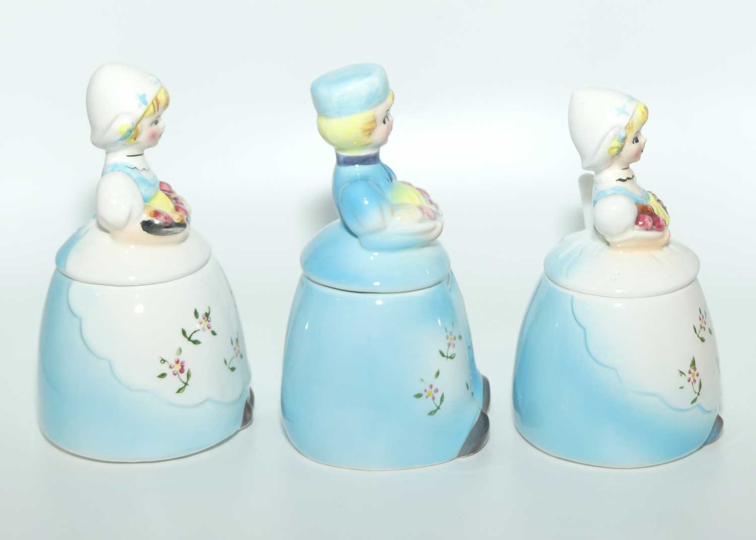 Vintage Retro Kitsch Dutch Boy and Dutch Girl 6 piece cruet set