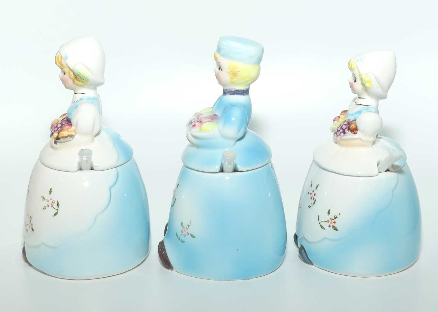 Vintage Retro Kitsch Dutch Boy and Dutch Girl 6 piece cruet set
