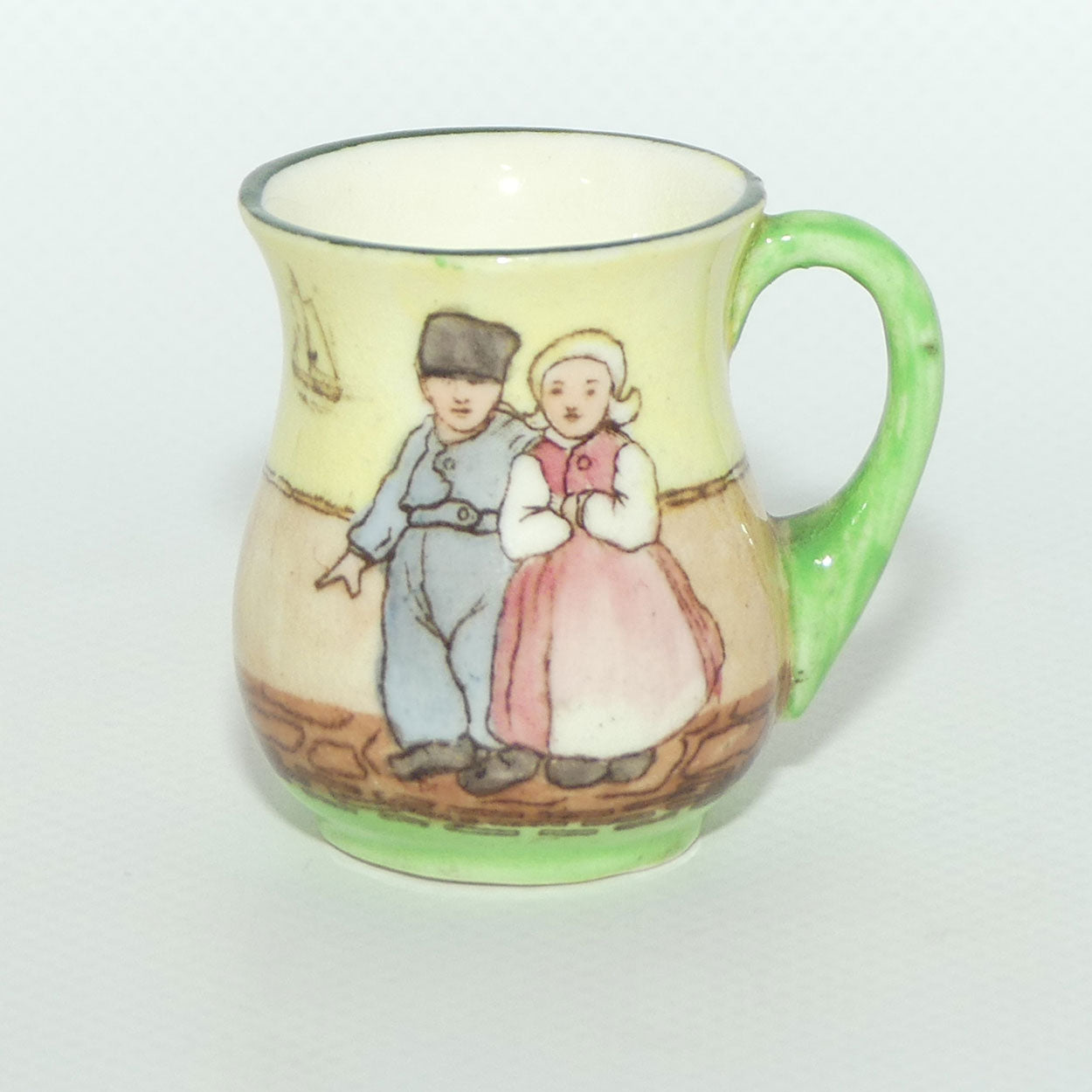 Royal Doulton Dutch A Harlem pattern miniature mug | Young Boy and Girl