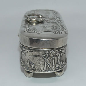 Netherlands 833 Silver oval shape trinket box | Superbly decorated