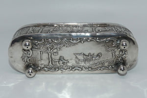 Netherlands 833 Silver oval shape trinket box | Superbly decorated