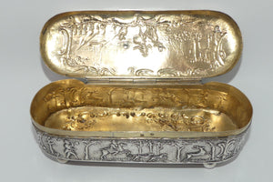 Netherlands 833 Silver oval shape trinket box | Superbly decorated