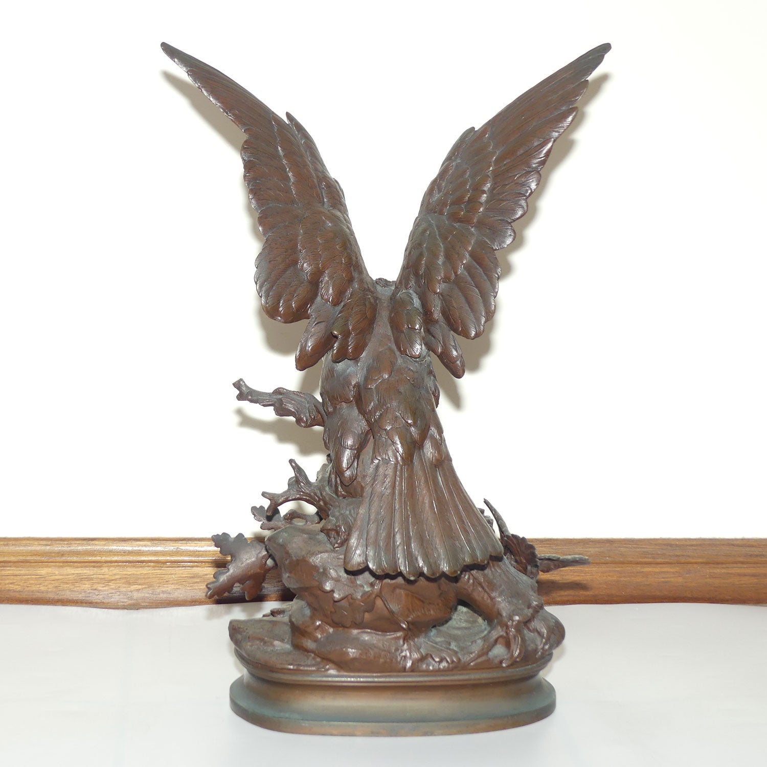 Bronze of an Eagle with Wings Outstretched and Egrets by Alphonse-Alexandre Arson