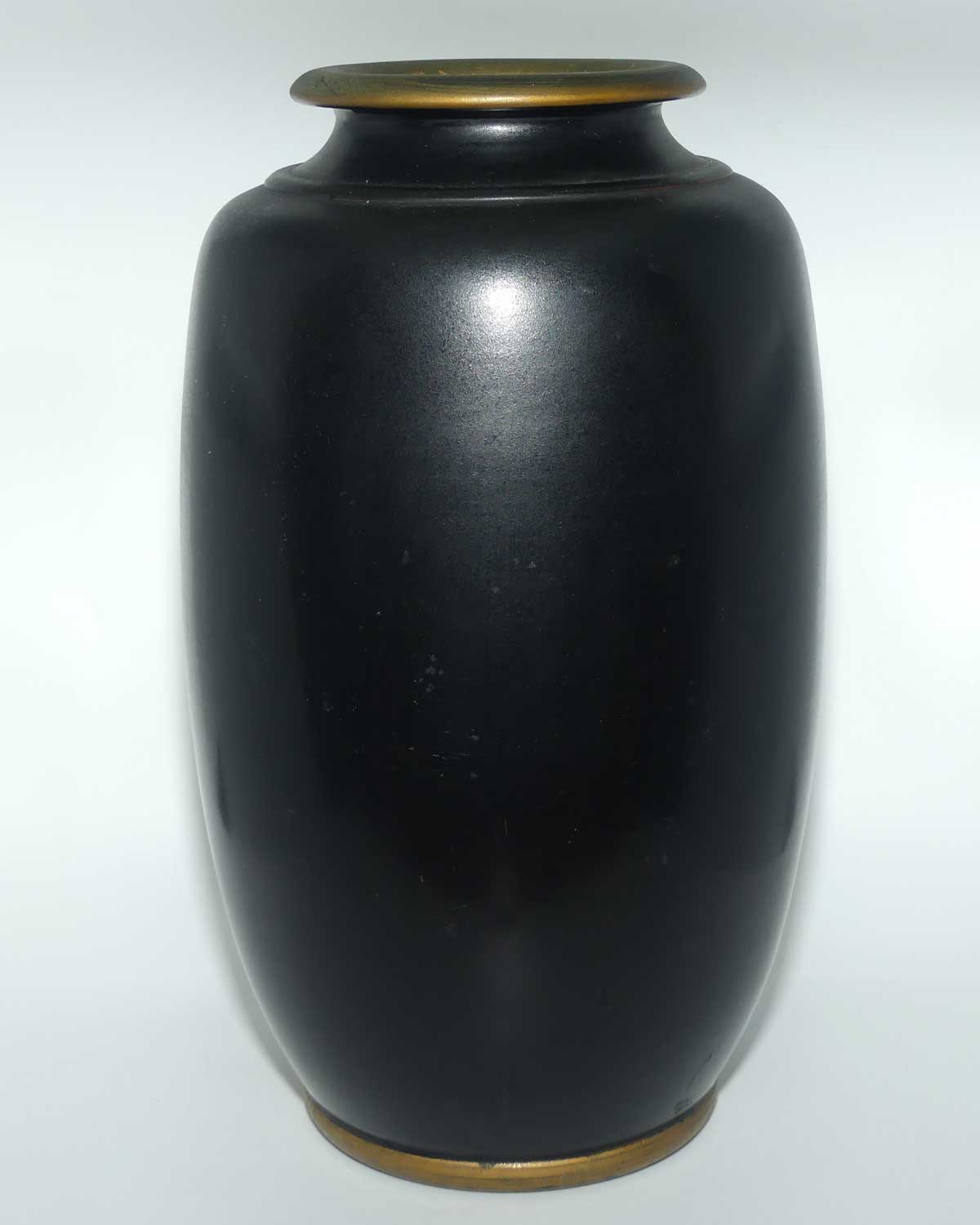 Japanese Hand Enamelled on Clay vase depicting Eagle | set with Abalone