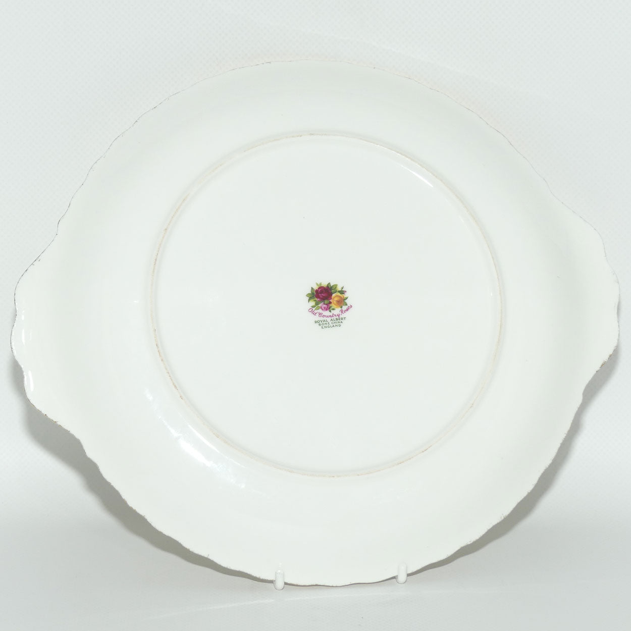 Royal Albert Bone China England Old Country Roses handled cake plate | early stamp