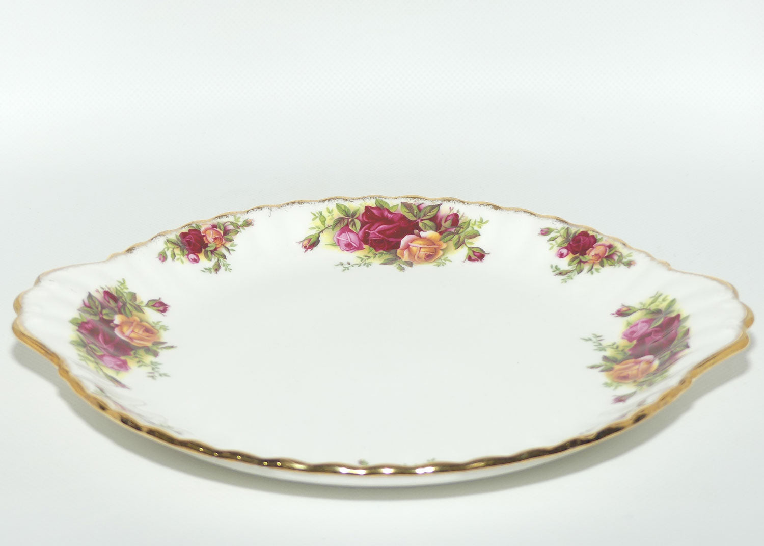 Royal Albert Bone China England Old Country Roses handled cake plate | early stamp | #3