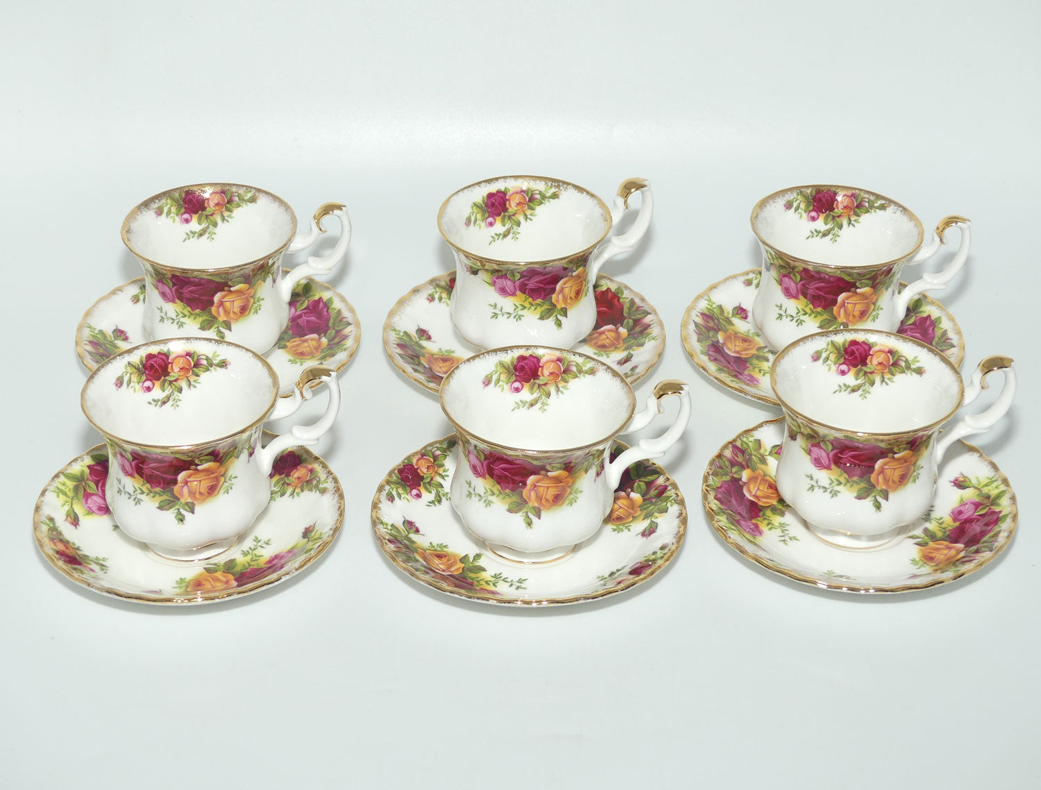 Royal Albert Bone China England Old Country Roses coffee duo set of 6 | Early stamp