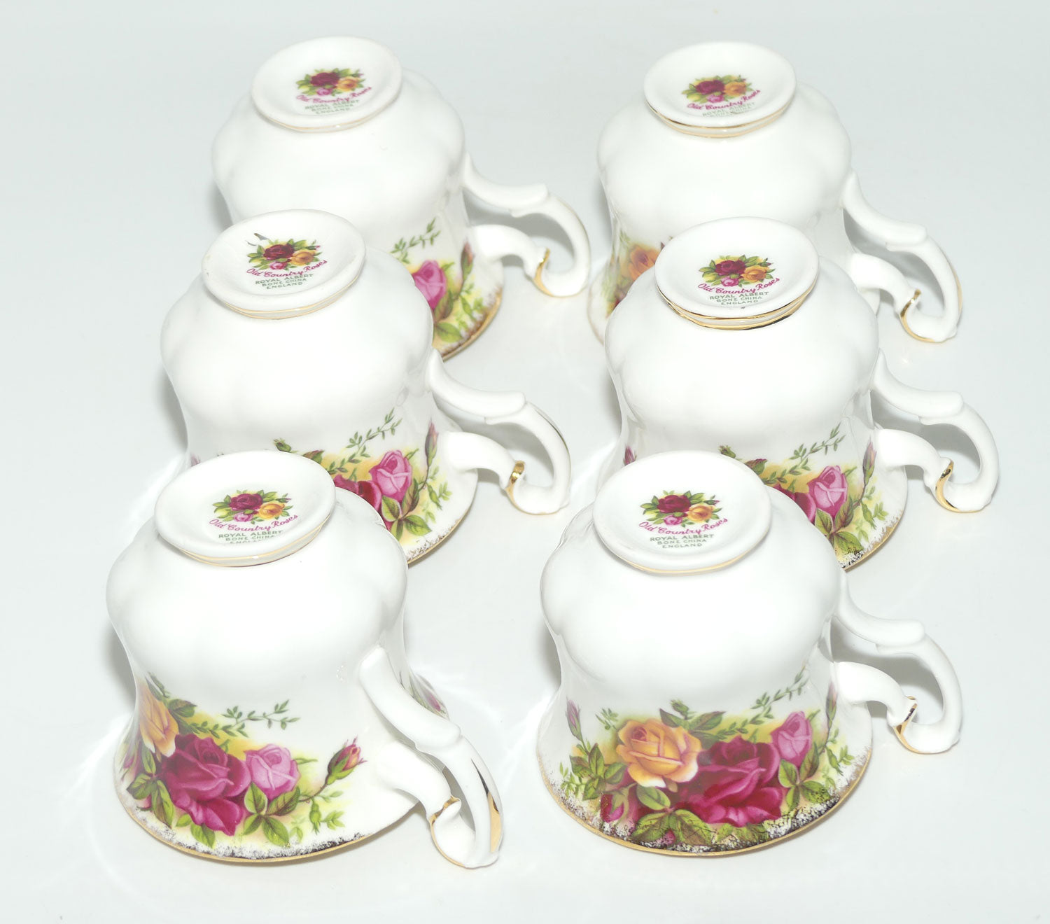 Royal Albert Bone China England Old Country Roses coffee duo set of 6 | Early stamp