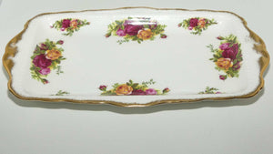 Royal Albert Bone China England Old Country Roses rectangular tray | early backstamp