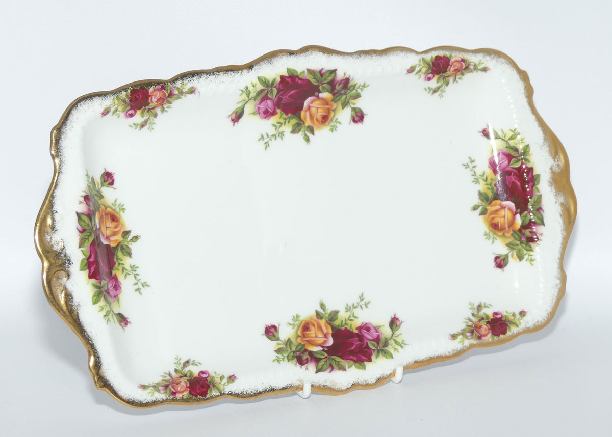 Royal Albert Bone China England Old Country Roses Rectangular Sandwich Tray | early backstamp | #2
