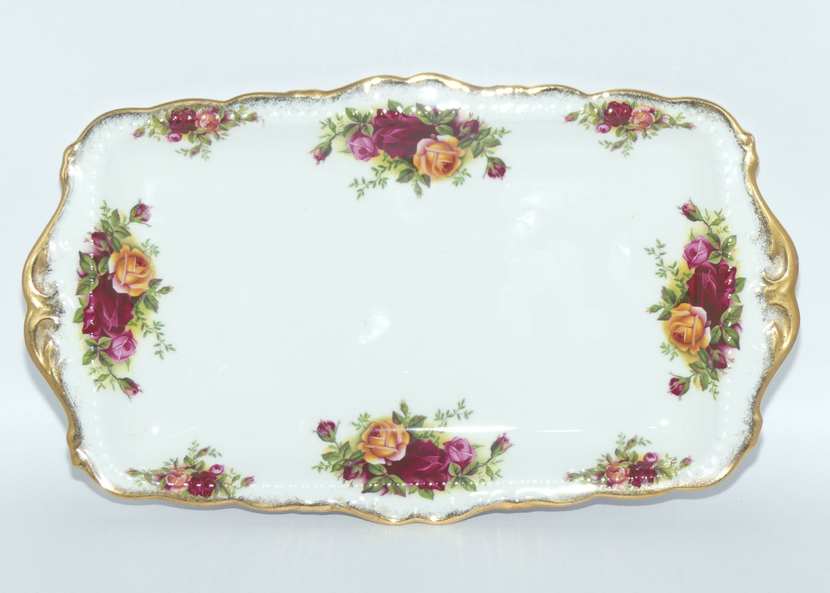 Royal Albert Bone China England Old Country Roses Rectangular Sandwich Tray | early backstamp | #2