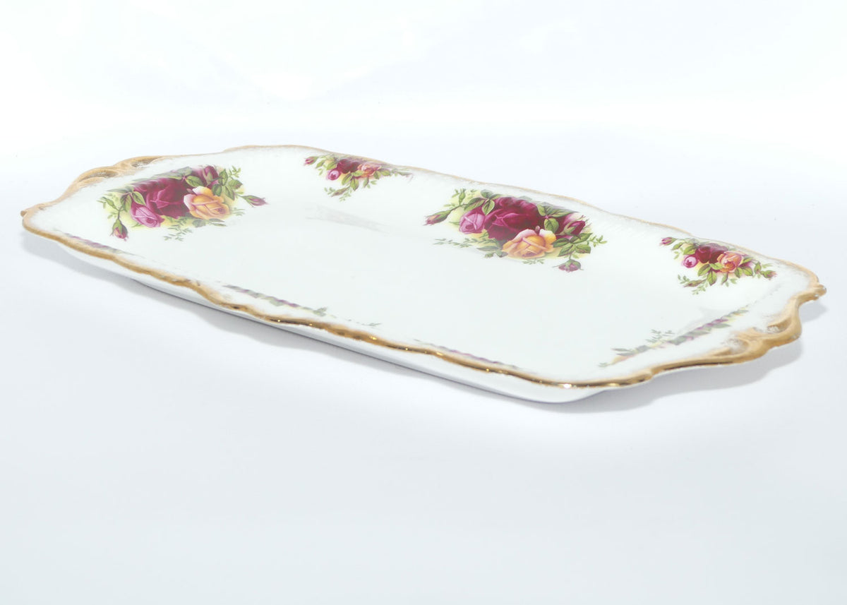 Royal Albert Bone China England Old Country Roses Rectangular Sandwich Tray | early backstamp | #2