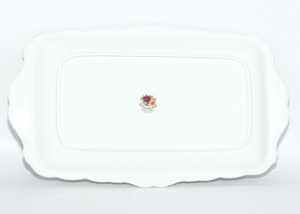 Royal Albert Bone China England Old Country Roses Rectangular Sandwich Tray | early backstamp | #2