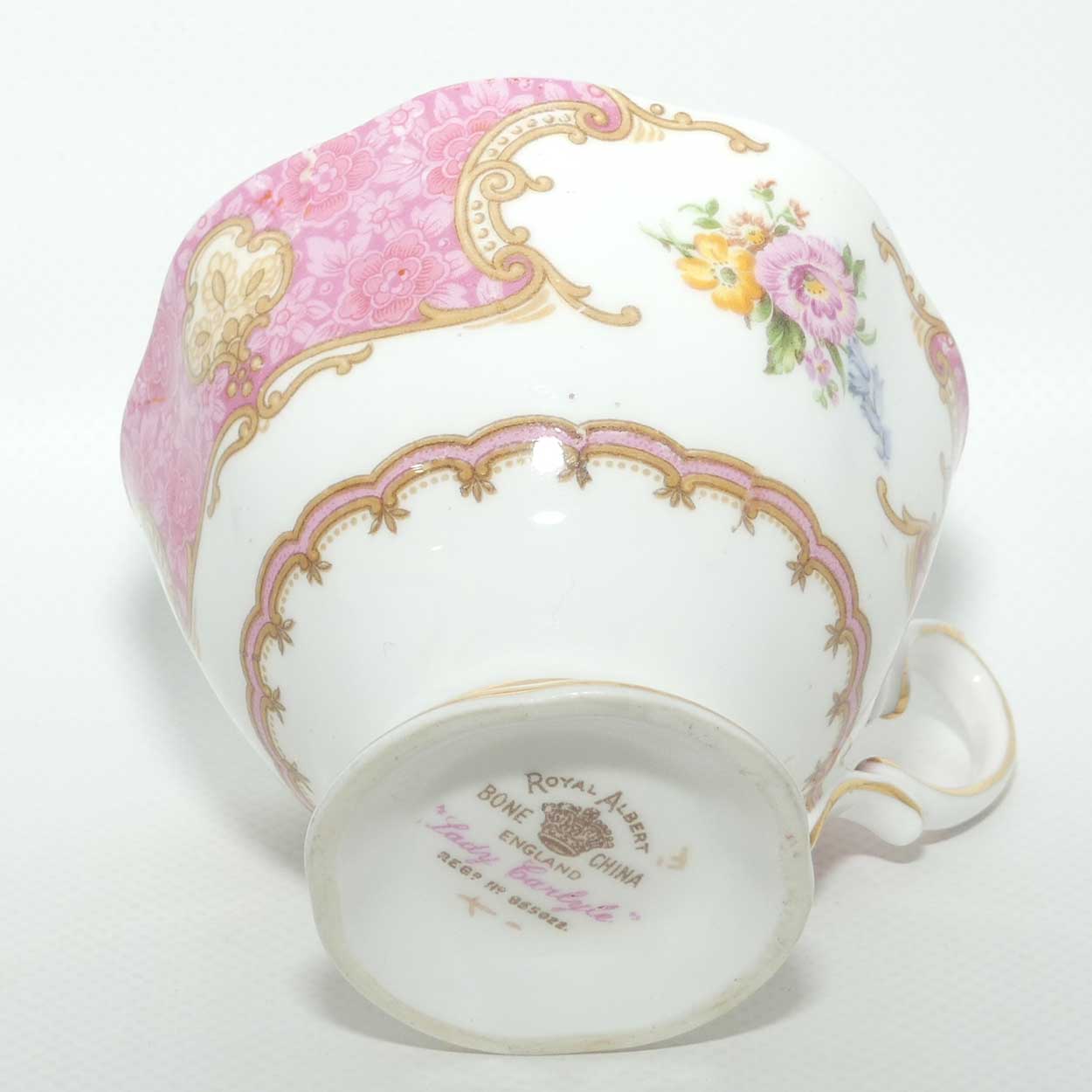 Royal Albert Bone China Lady Carlyle trio | Pink | Malvern | early Regd basestamp