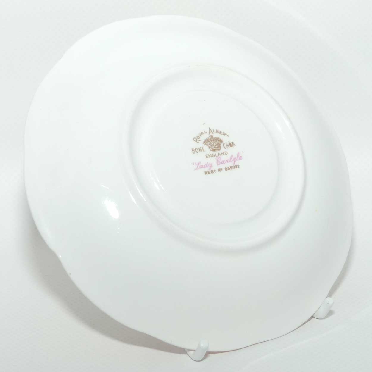 Royal Albert Bone China Lady Carlyle trio | Pink | Malvern | early Regd basestamp