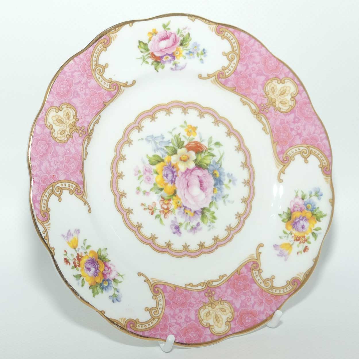Royal Albert Bone China Lady Carlyle trio | Pink | Malvern | early Regd basestamp