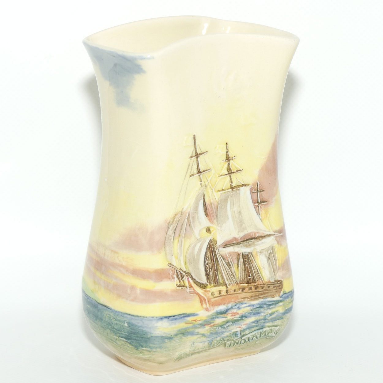 Royal Doulton Famous Ships East Indiaman tall flaired vase D5957