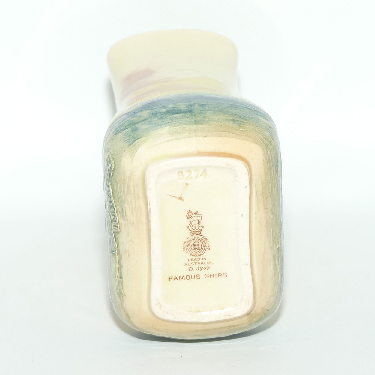 Royal Doulton Famous Ships East Indiaman tall flaired vase D5957