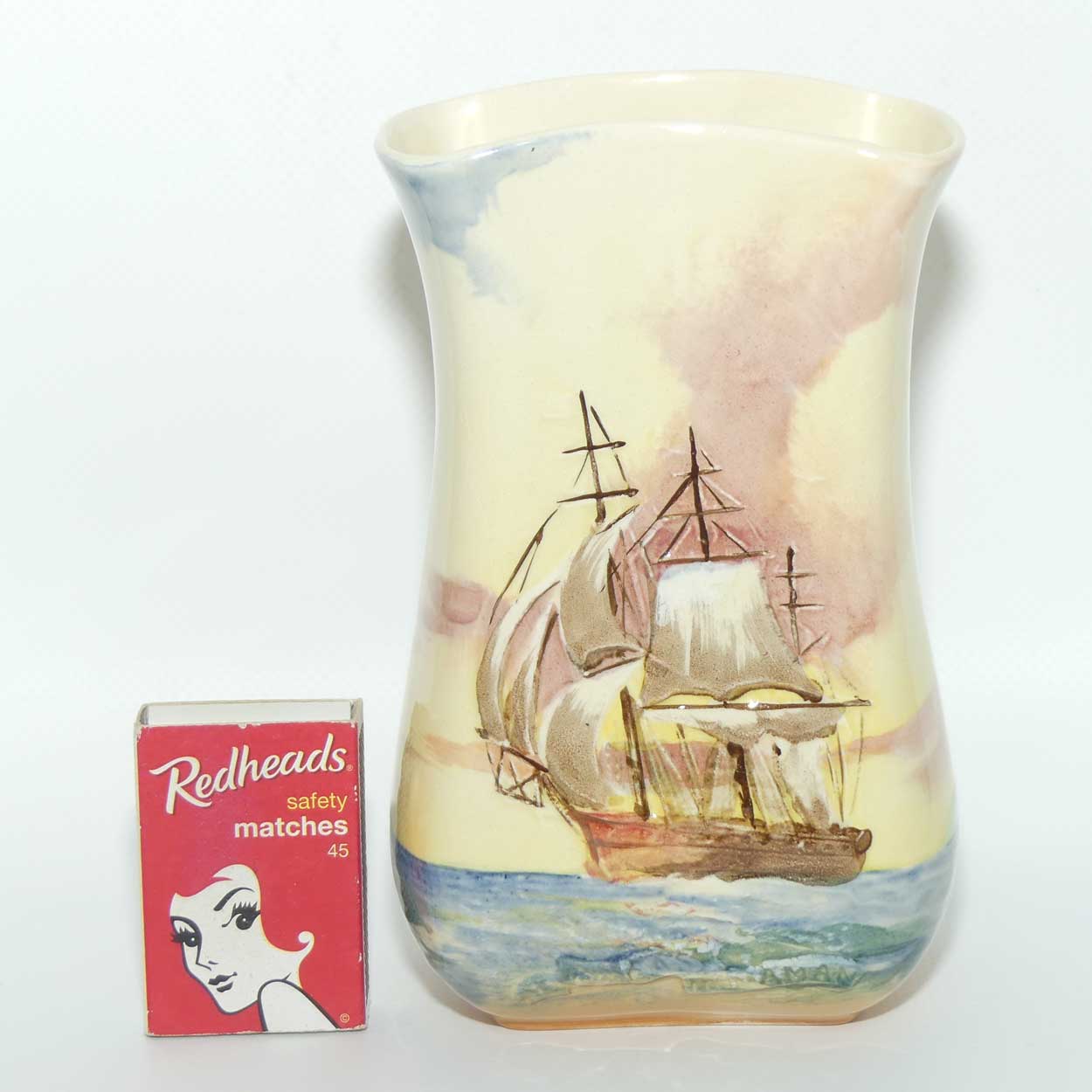 Royal Doulton Famous Ships series | East Indiaman tall flaired vase D5957 | #2