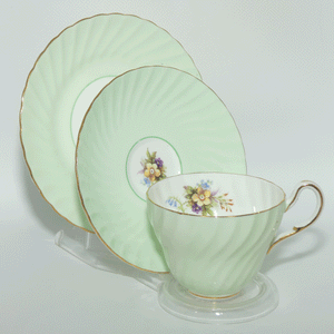 EB Foley Bone China Floral Spray trio | Light Green wash