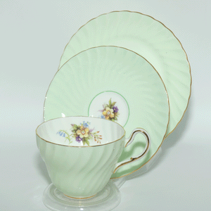 EB Foley Bone China Floral Spray trio | Light Green wash