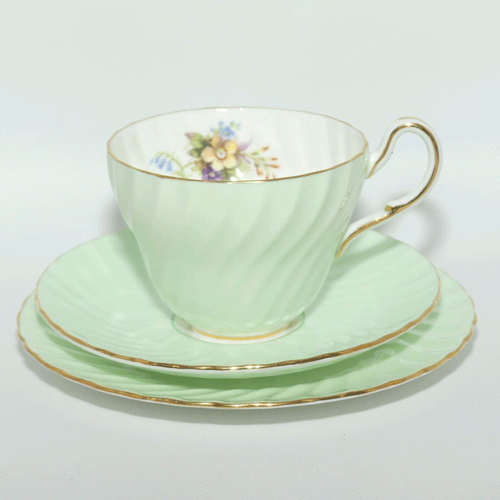 EB Foley Bone China Floral Spray trio | Light Green wash