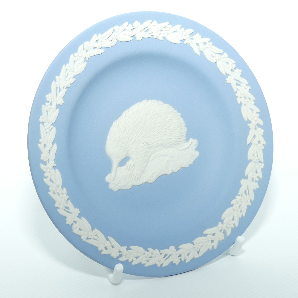 Wedgwood Jasper | Australian Fauna | White on Pale Blue | Echidna plate
