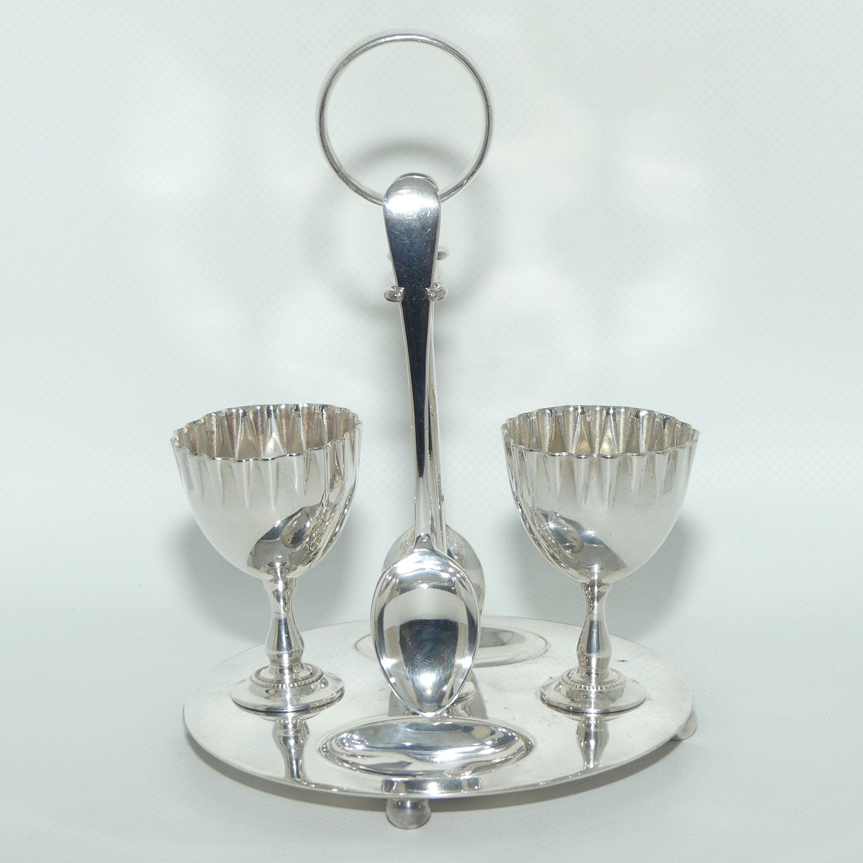 Silver Plated EPNS egg set for 2 | marked FR & S BRISBANE