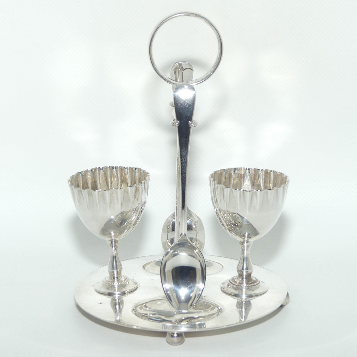 Silver Plated EPNS egg set for 2 | marked FR & S BRISBANE