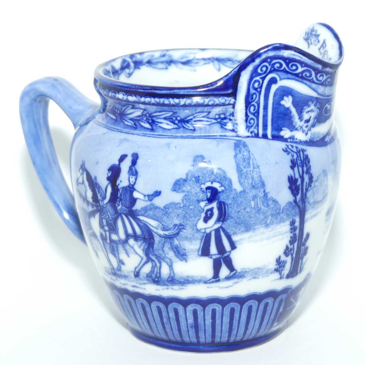 Royal Doulton Flow Blue Eglinton Tournament jug D1425 | Castle shape