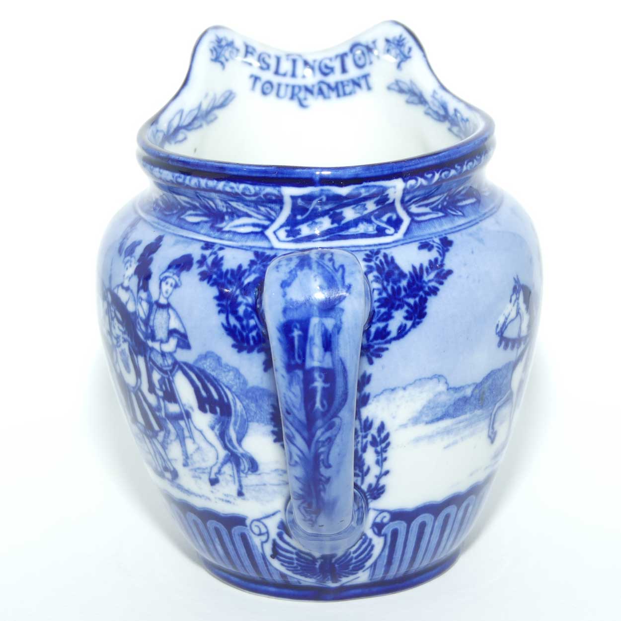 Royal Doulton Flow Blue Eglinton Tournament jug D1425 | Castle shape