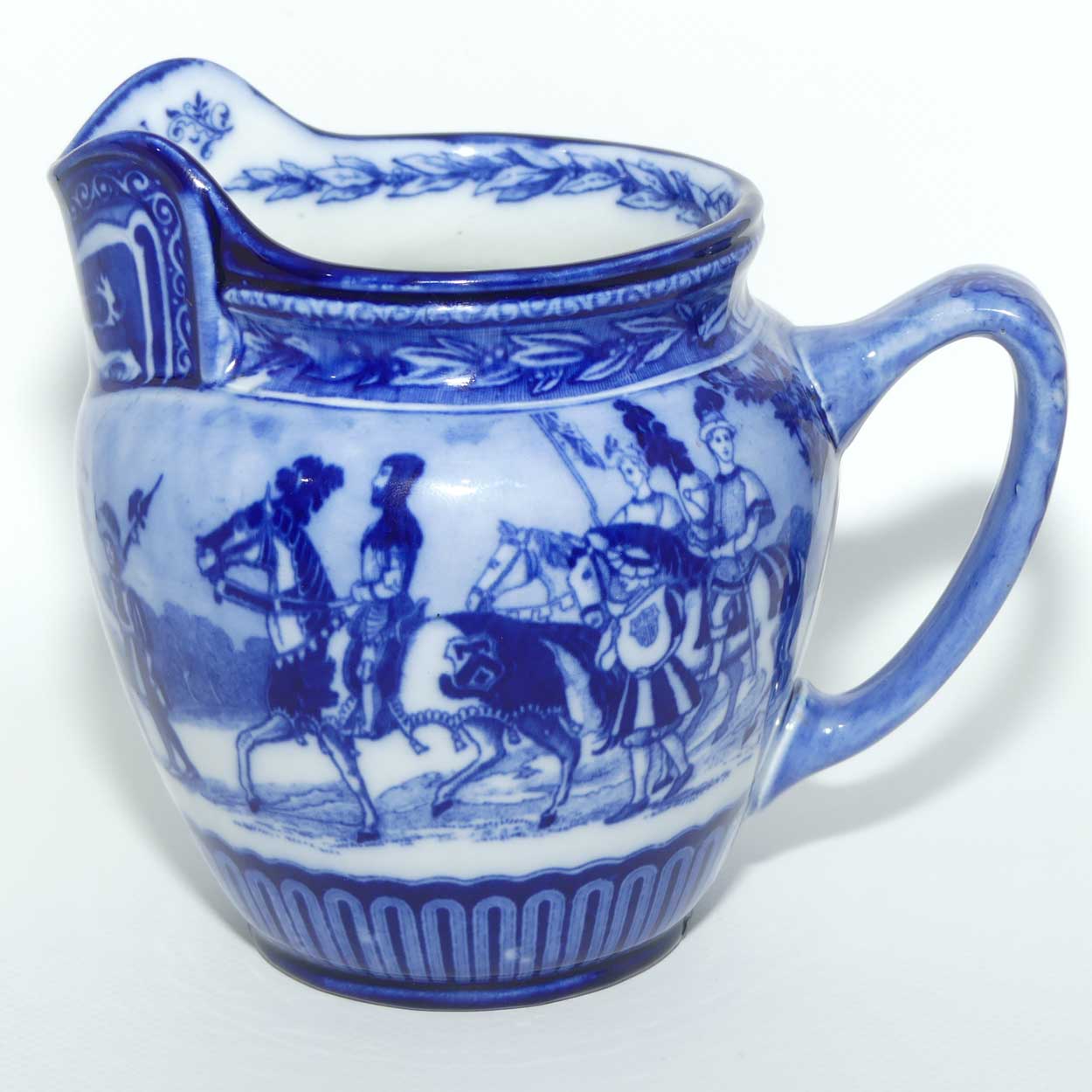 Royal Doulton Flow Blue Eglinton Tournament jug D1425 | Castle shape