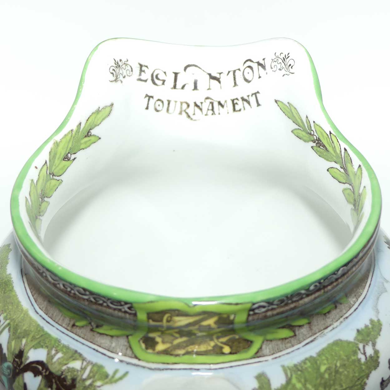 Royal Doulton Eglinton Tournament jug D1425 | Castle shape | Sepia and Green