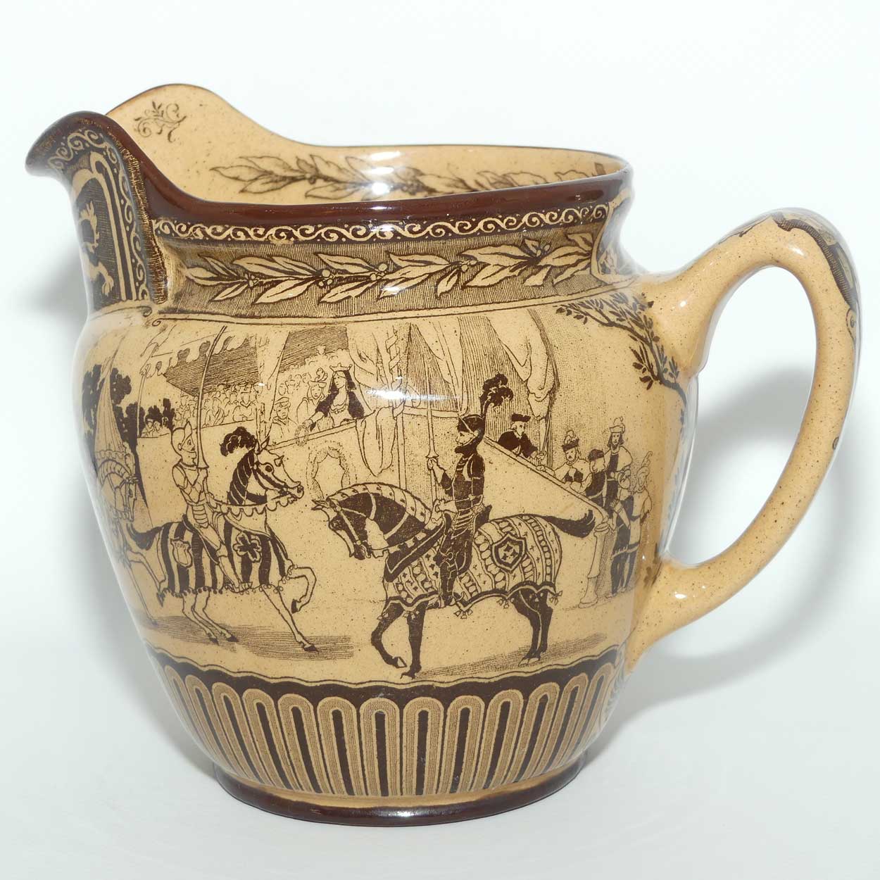 Royal Doulton Eglinton Tournament pattern jug | Castle shape | Whieldon Glaze