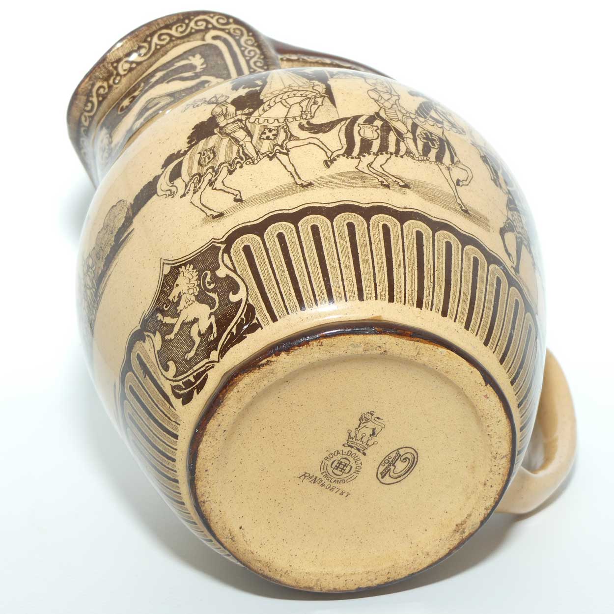 Royal Doulton Eglinton Tournament pattern jug | Castle shape | Whieldon Glaze