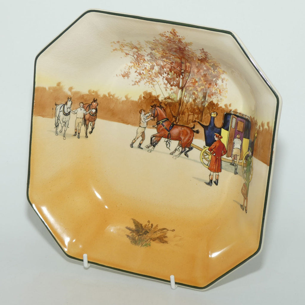 Royal Doulton Coaching Days large bowl | Square shape | Truncated corners