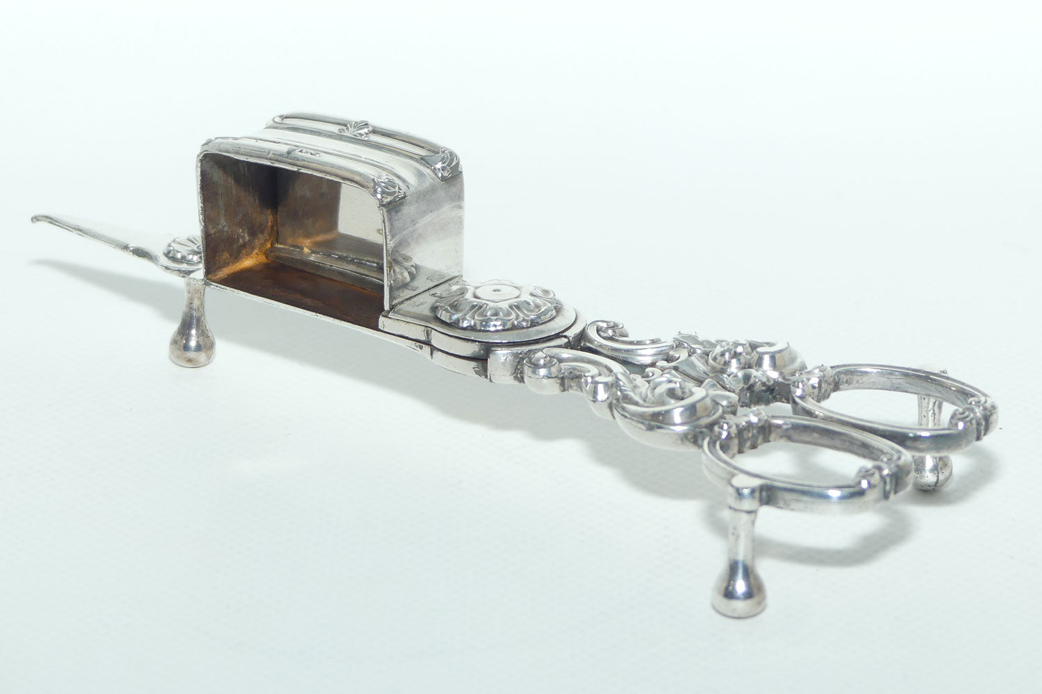 Mid Victorian era pair of Silver Plate Wick trimmers | Gilbert manufacture