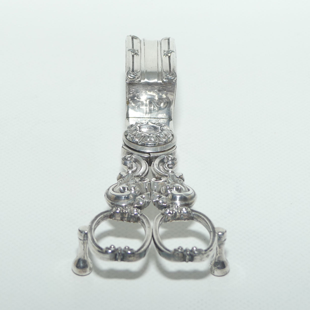 Mid Victorian era pair of Silver Plate Wick trimmers | Gilbert manufacture
