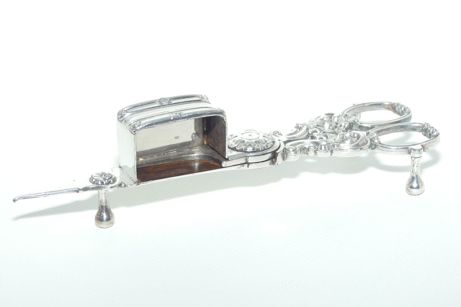 Mid Victorian era pair of Silver Plate Wick trimmers | Gilbert manufacture